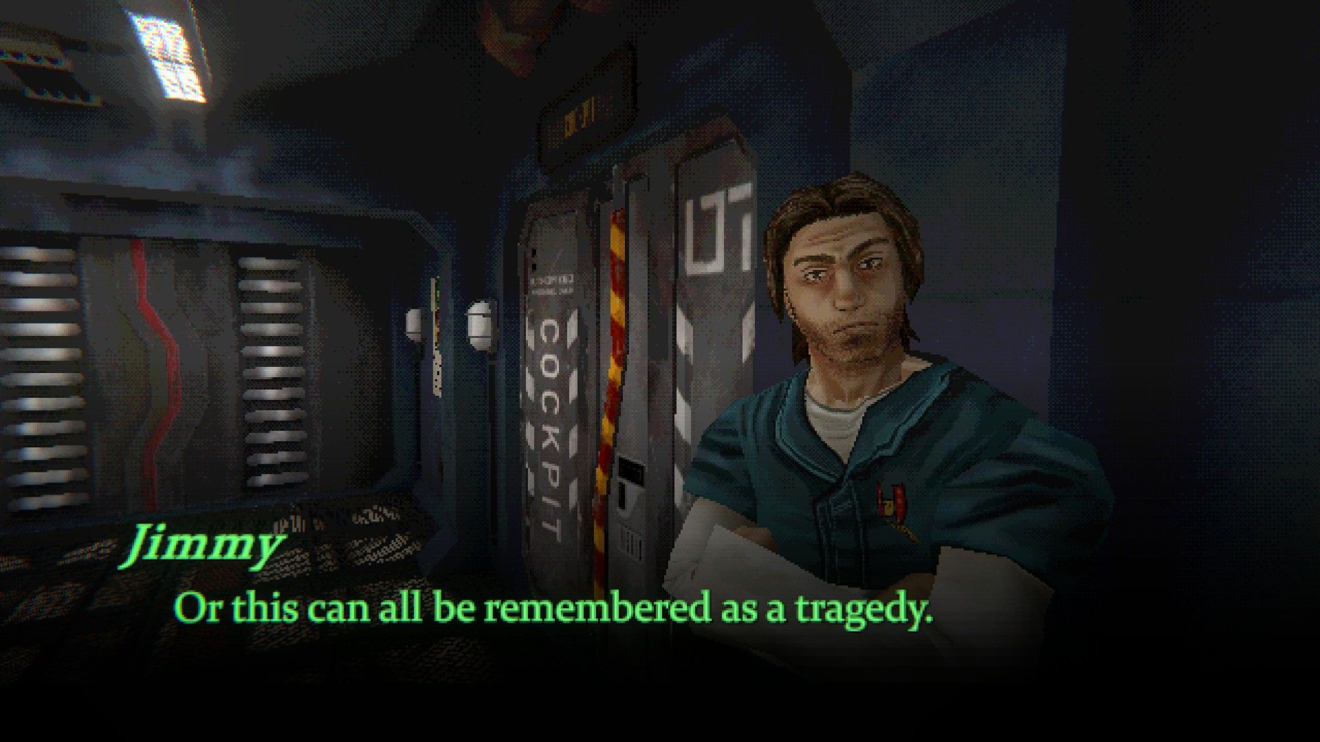 Jimmy stands in the corridor of the space ship. - 11