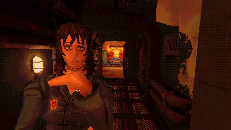 Anya stands worried in a corridor, as Curly on a stretcher lies in the background.