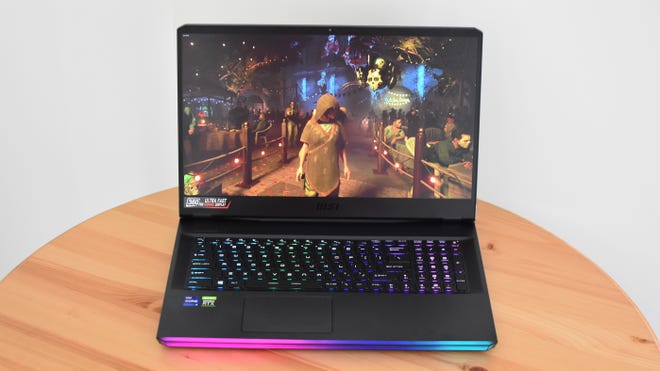 A photo of the MSI GE76 Raider gaming laptop.