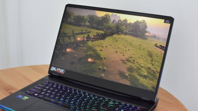 A photo of the MSI GE76 Raider gaming laptop's screen.