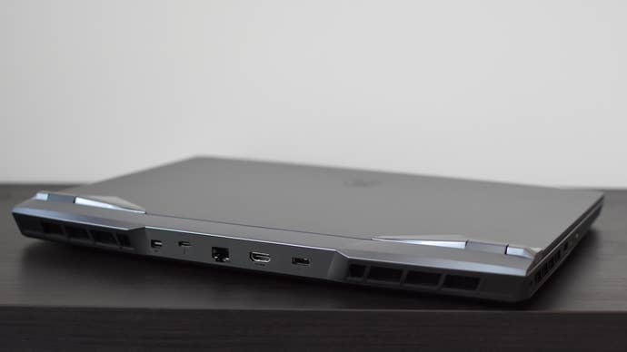 The MSI Raider GE76 (2022) gaming laptop on a table with its lid closed.