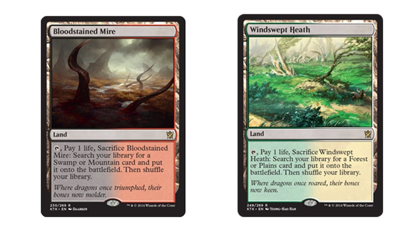 Cards from the Pioneer banlist for Magic the Gathering.