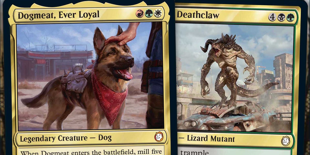 mtg deathclaw card art:deathclaw Scryfall Magic: The Gathering Search put four +1/+1 counters on it and it becomes monstrous.) Magic: The Gathering's Fallout Commander