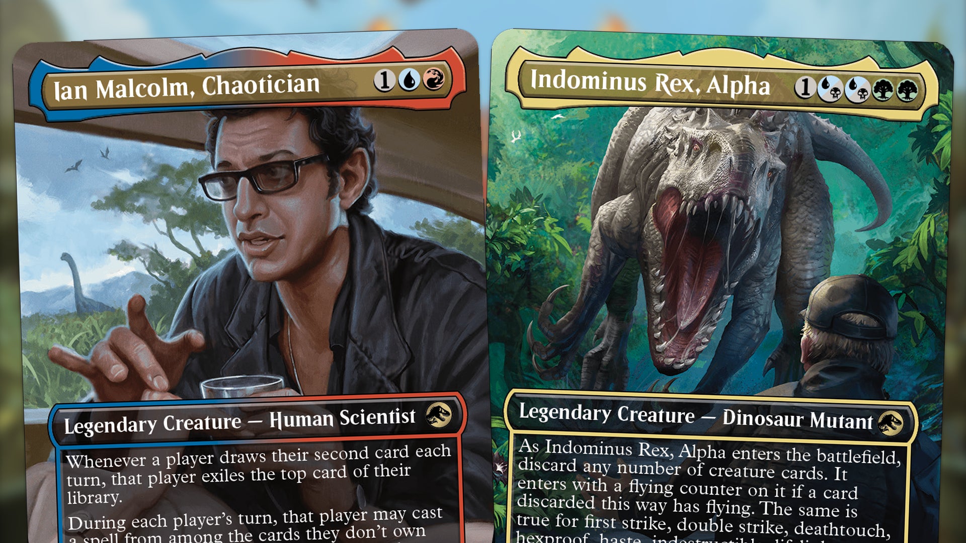 Magic: The Gathering's Jurassic World cards will let you fight a dinosaur with commander Jeff Goldblum | Dicebreaker Magic: The Gathering's Jurassic World cards will let you fight a dinosaur with commander Jeff Goldblum | Dicebreaker