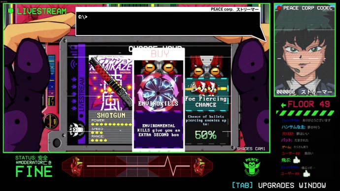 Jack chooses between three upgrades in Mullet Mad Jack.
