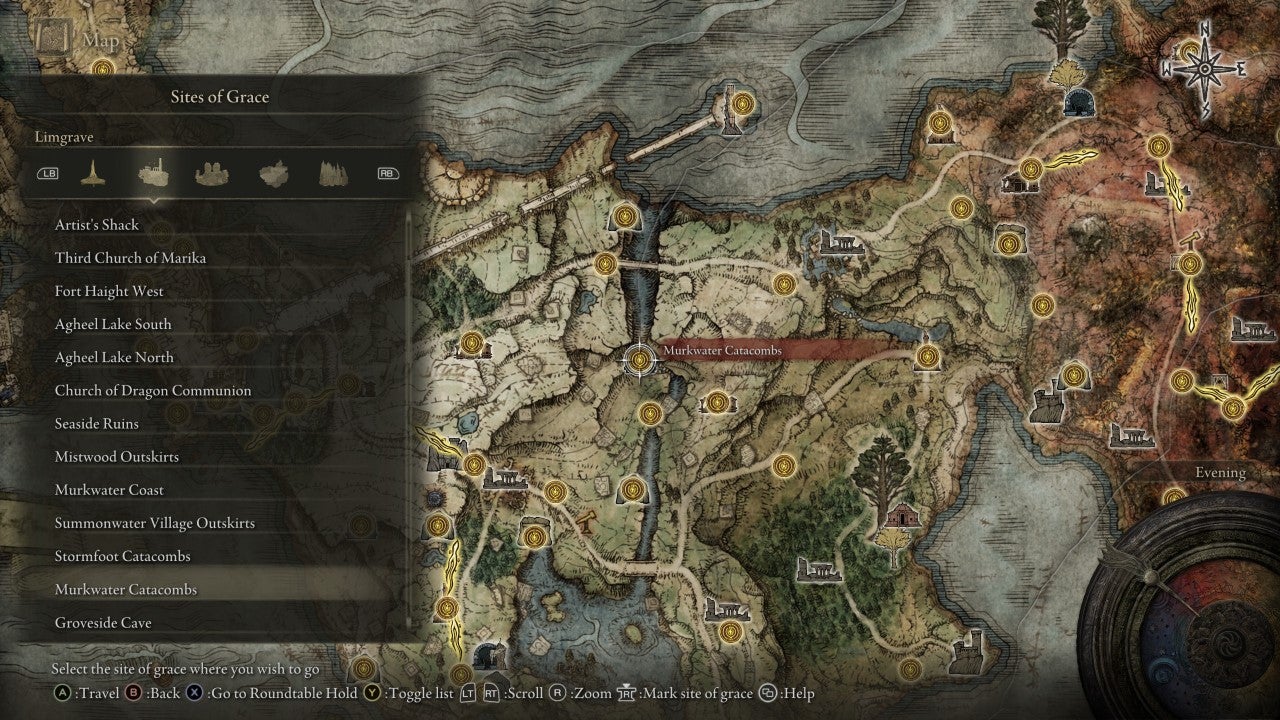 Murkwater Catacombs Grace in Elden Ring