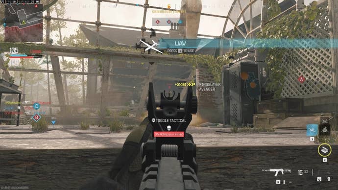 Aiming at an enemy having secured a UAV during the MW3 beta.