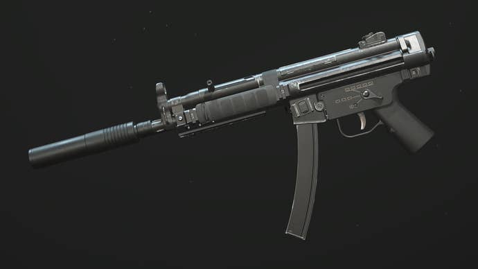 A close-up of the Lachmann Sub MP5 SMG in Modern Warfare 3.