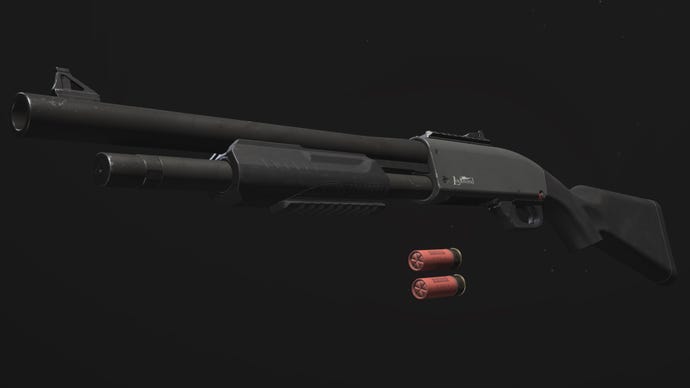 A close-up of the Lockwood 680 Shotgun in Modern Warfare 3.