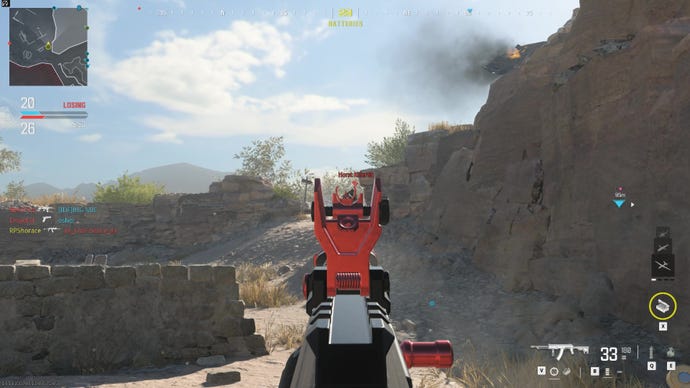 Firing at a clifftop player on Modern Warfare 3's Afghan map.