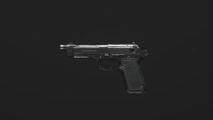 mw3 renetti pistol base model weapon on black background.