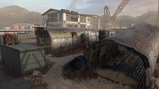 An establishing shot of the Modern Warfare 3 map Scrapyard.