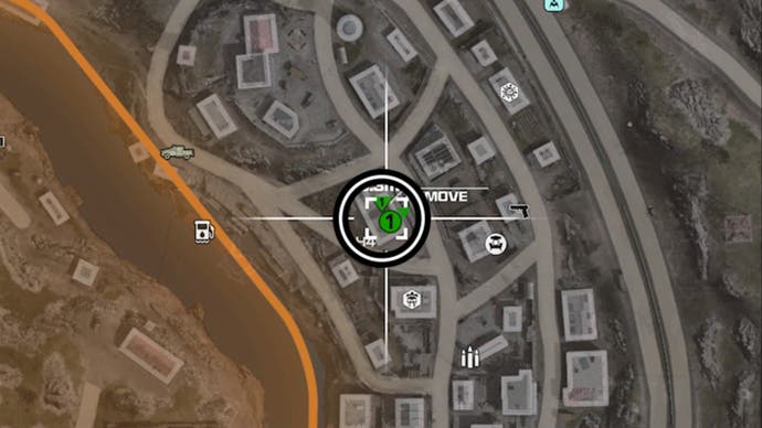 MW3 Zombies Al Sada Village portal location circled on close up map.
