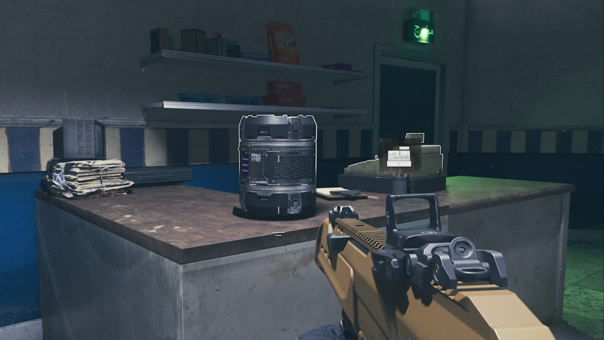 mw3 zombies hamza bazaar essence of aether container on shop counter next to till