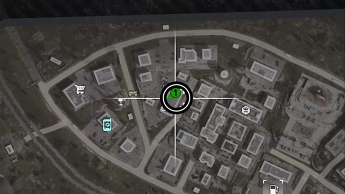 MW3 Zombies Kotovo Blocks building portal location circled on close up map.