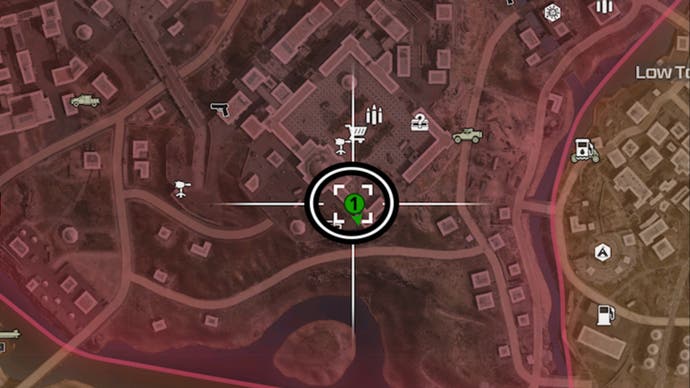 MW3 Zombies, Opal Palace portal location circled on close up map of high threat area.