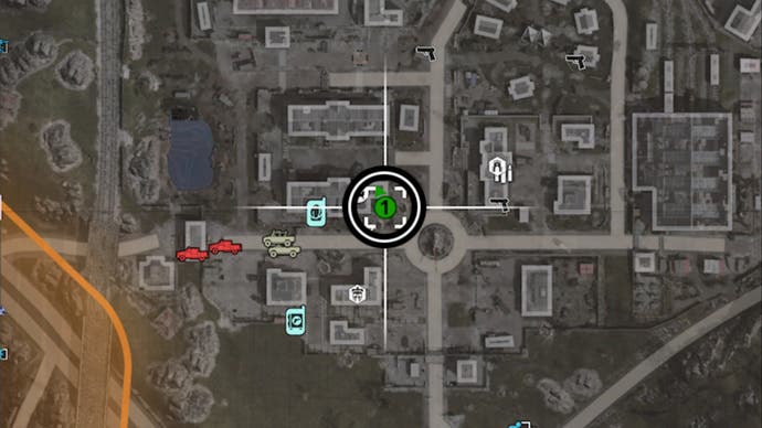 MW3 Zombies, Orlov Military base portal location marked on close up map of Orlov Base.