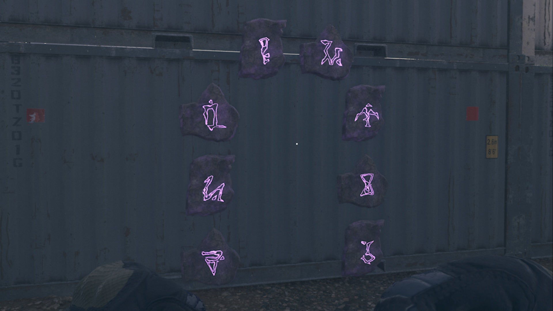 mw3 zombies shahin manor portal on back of shipping containers.