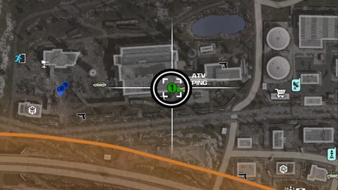 MW3 Zombies Sorokin Industrial portal location circled on close up map.