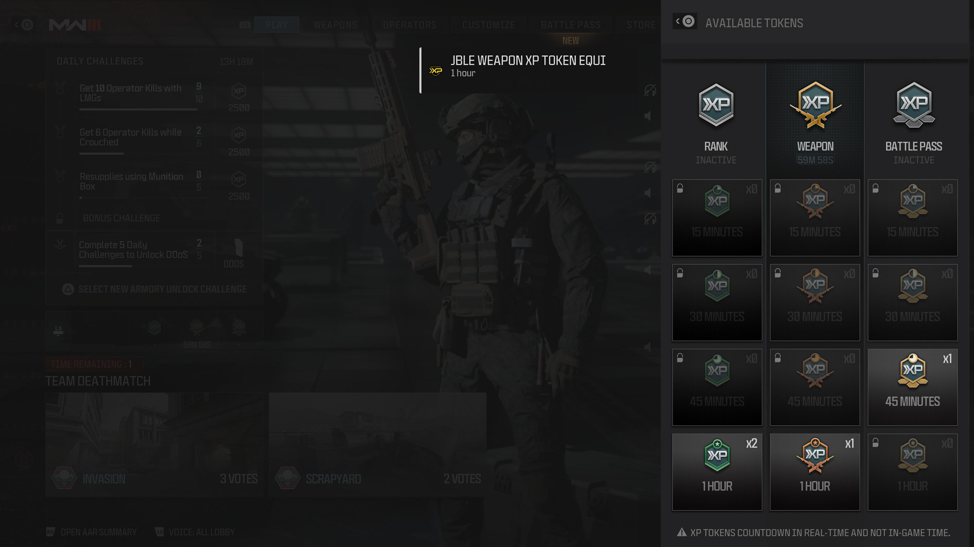 Players can use XP Tokens in MW3 to boost the experience they gain