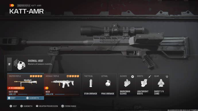 Side view of KATT AMR showing loadout