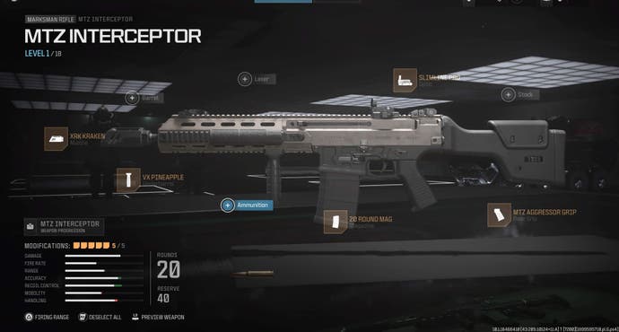 Modern Warfare 3 MTZ Interceptor gunsmith settings
