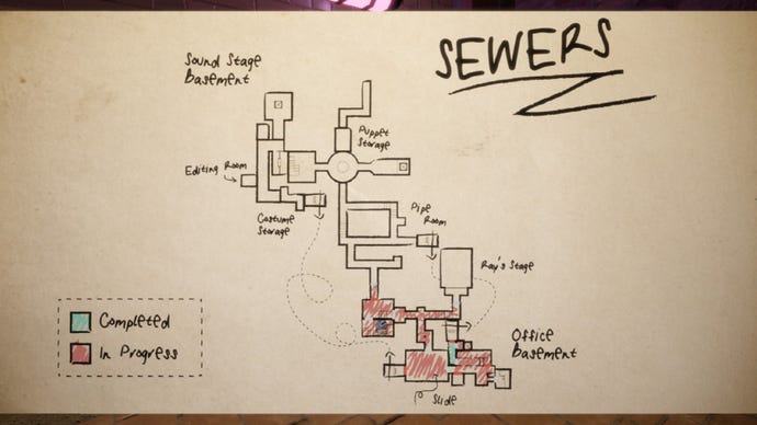 A map with Resident Evil-style colour-coded annotations in My Friendly Neighborhood