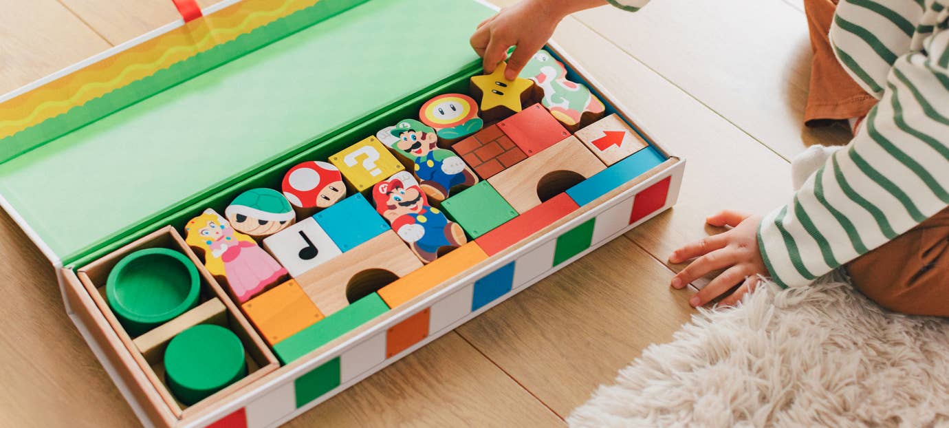 Nintendo's new toddler range includes cute wooden Mario blocks that ...