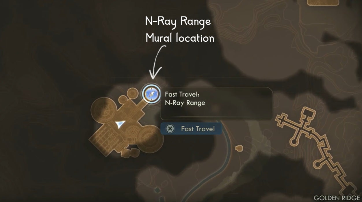 A map showing the location of the N-Ray Range Mural in The Outer Worlds 2. - 7