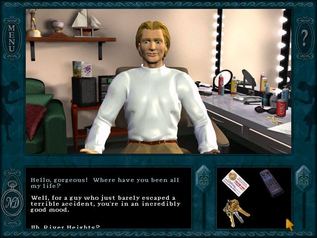 Rick, the creepy actor in Nancy Drew Stay Tuned For Danger who is getting threats, currently hitting on Nancy - 3