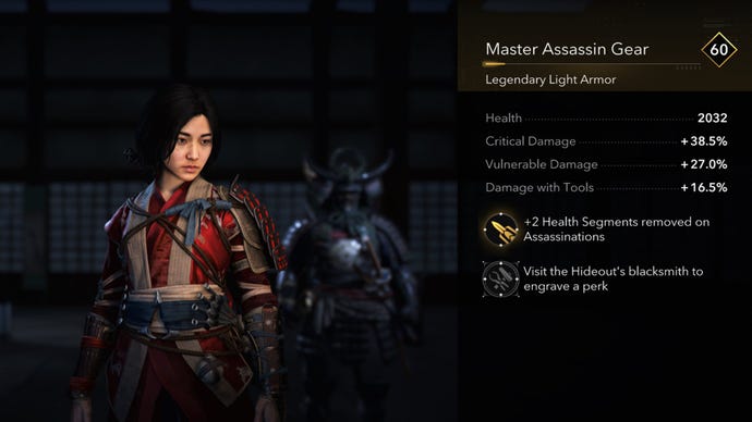 Master Assassin Gear de Naoe en Assassin's Creed Shadows.