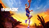NBA 2K23 dribble requirements: A man in a blue jersey holds a ball in midair