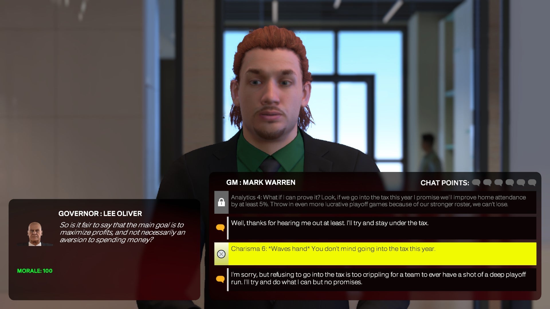 My GM having a conversation in NBA 2K25's MyGM mode. - 5