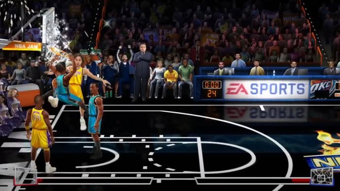 Kevin Durant dunking in NBA Jam.