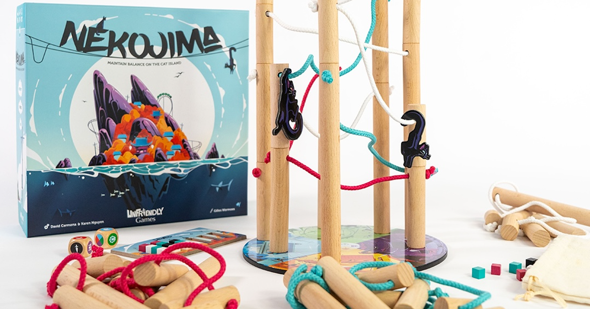 Balance cats on electricity cables in cute dexterity board game ...