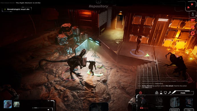 An alien and human grapple in Nemesis: Lockdown