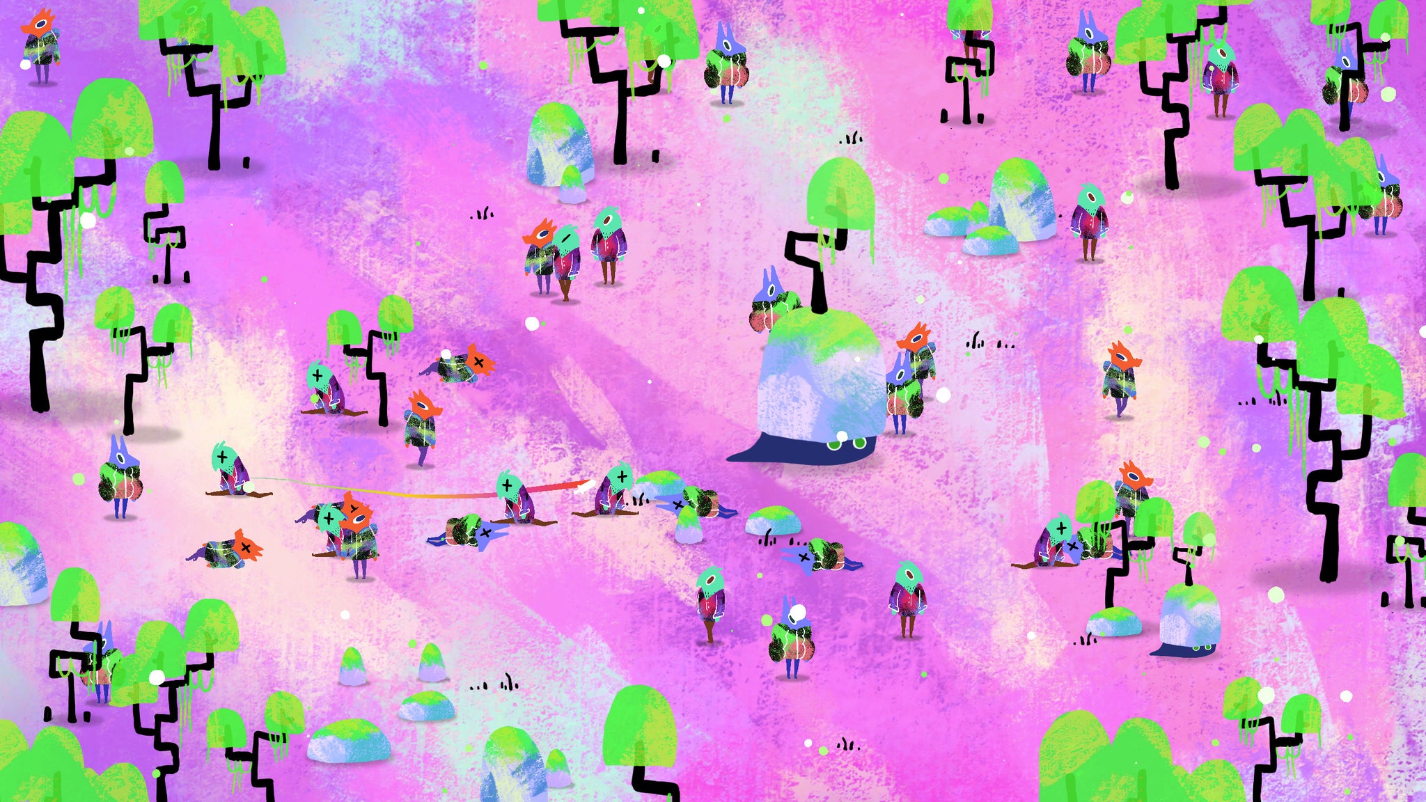 Colourful covert violence in a Neon Knives screenshot. - 3