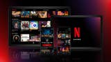 A promotional image for Netflix showing the streaming service displayed on a phone, tablet, and TV screen.
