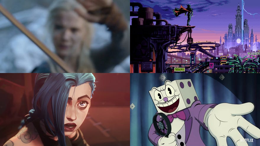 A montage of video game adaptations shown on Netflix’s Geeked Week stream.