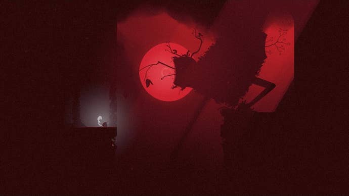 Neva and Alba cower in the dark, as a horrible No-Face-esque monster howls in their face.