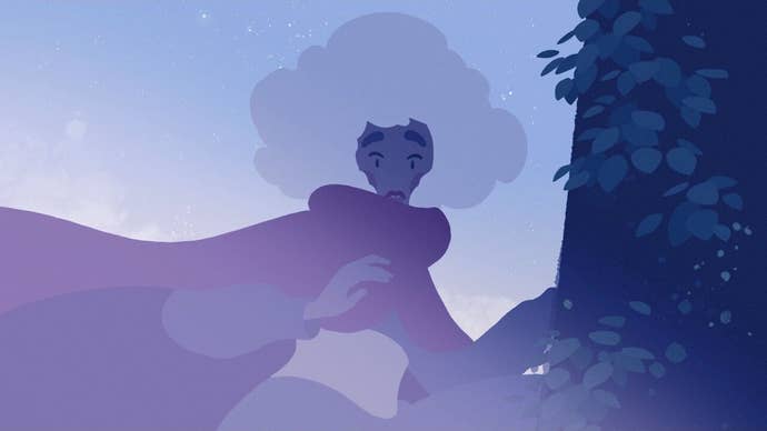 Alba stares at the camera in shock.