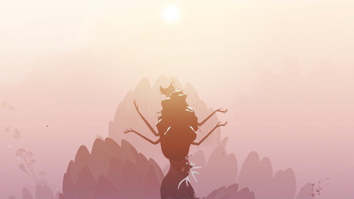 Alba stabs a tall monster in its head.