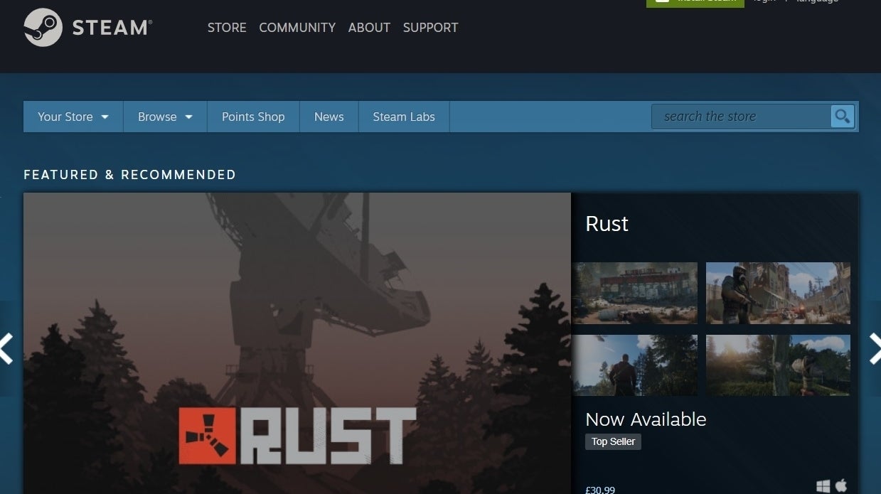 Rust steam shop price