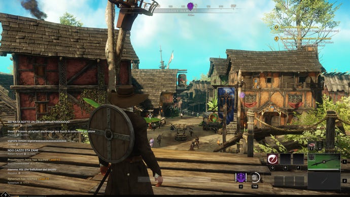 A screenshot of New World, running at 1440p with High quality.