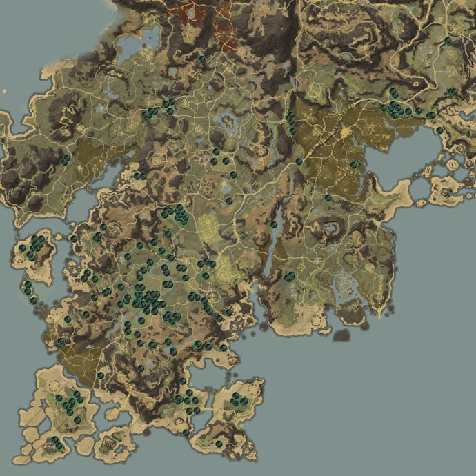 A map of all Hemp plant locations in New World.