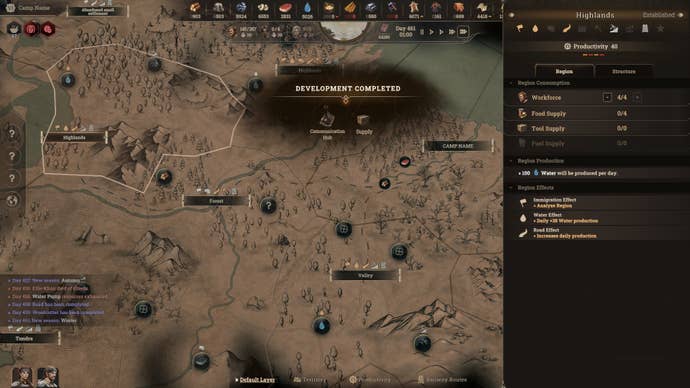 The world map in city builder New Cycle