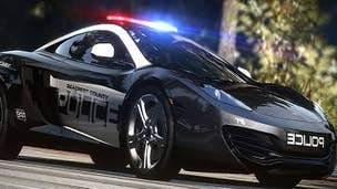 NFS: Hot Pursuit cops trailer is full of red and blue lights