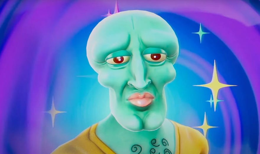 Handsome Squidward from Spongebob in Nickelodeon All-Star Brawl 2.