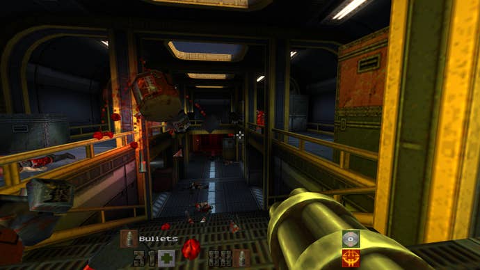 In a firefight with the Strogg in Quake 2’s remaster