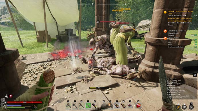 Fighting alongside AI companions in Nightingale.